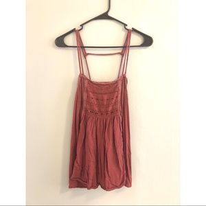 Red boho cami top